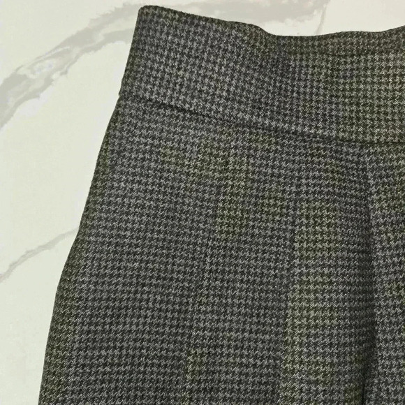 VTG Ysasu Paris Womens Wool Pleated Midi Skirt Brown Taupe Size Medium - Picture 4 of 8